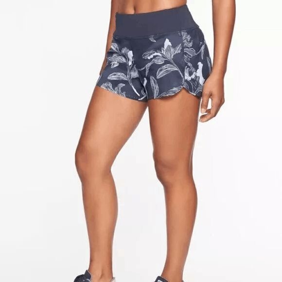 Athleta Shorts Blue White Floral Size XXS - Picture 1 of 8